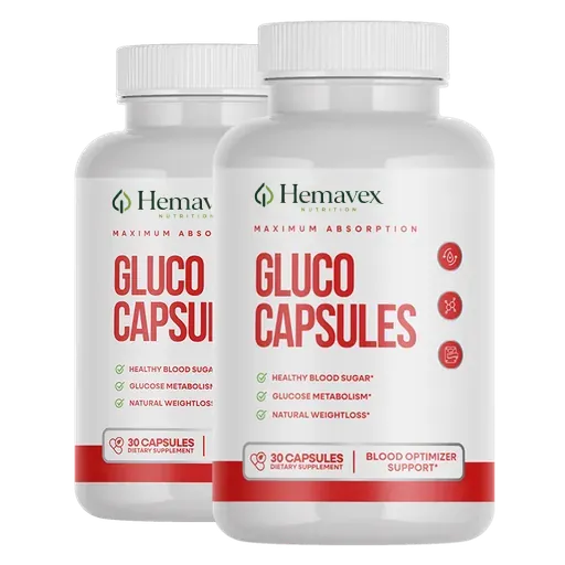 Hemavex Gluco Capsules original two-bottle product image